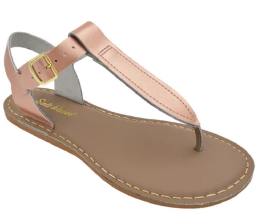 Saltwater Original Sandals Hoy Big Girl Size 2 Thong Rose Gold Water Southern